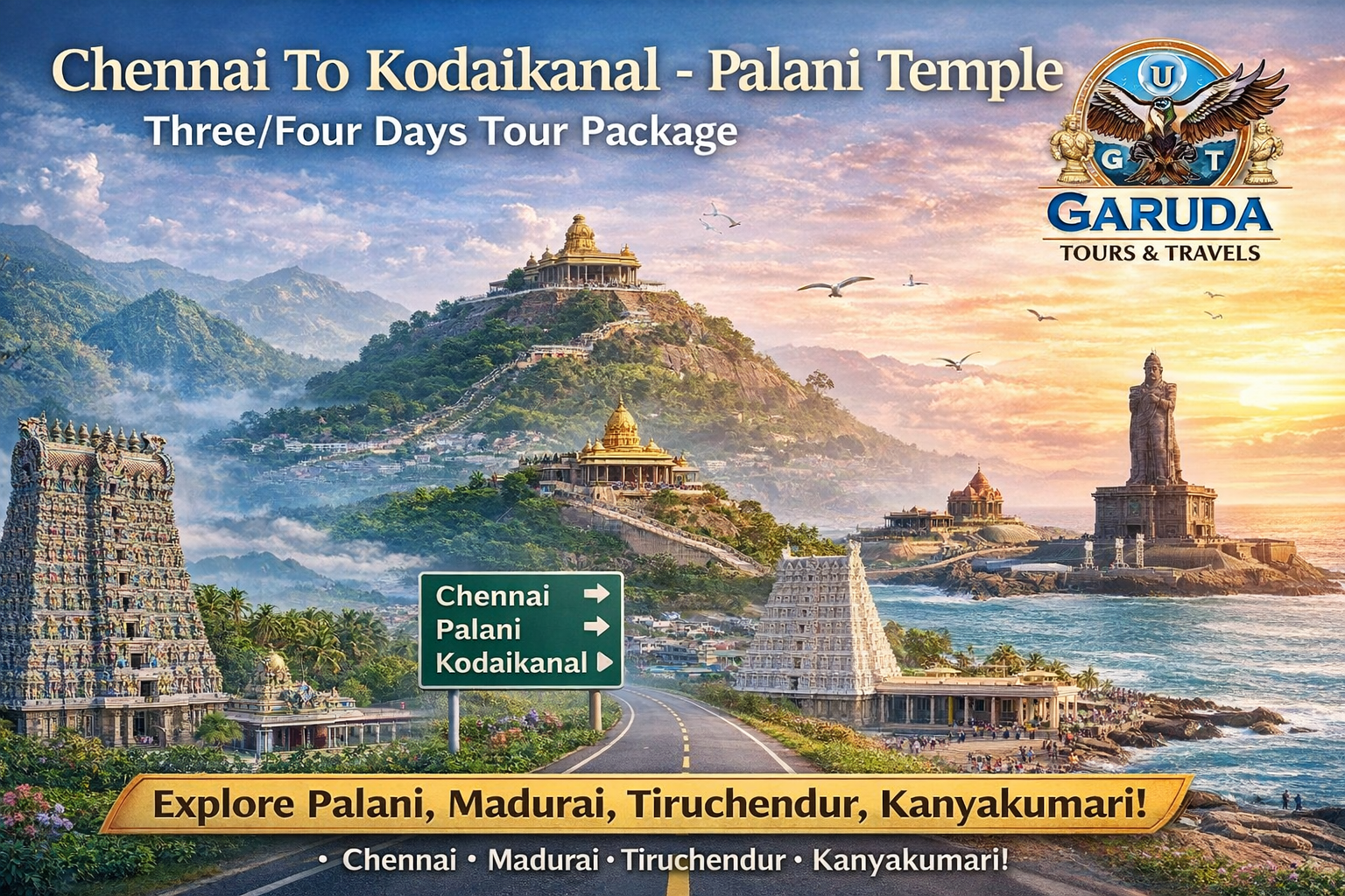 Java Palani Chennai to Kodaikanal & Palani Temple Three/Four Days Tour Package ...