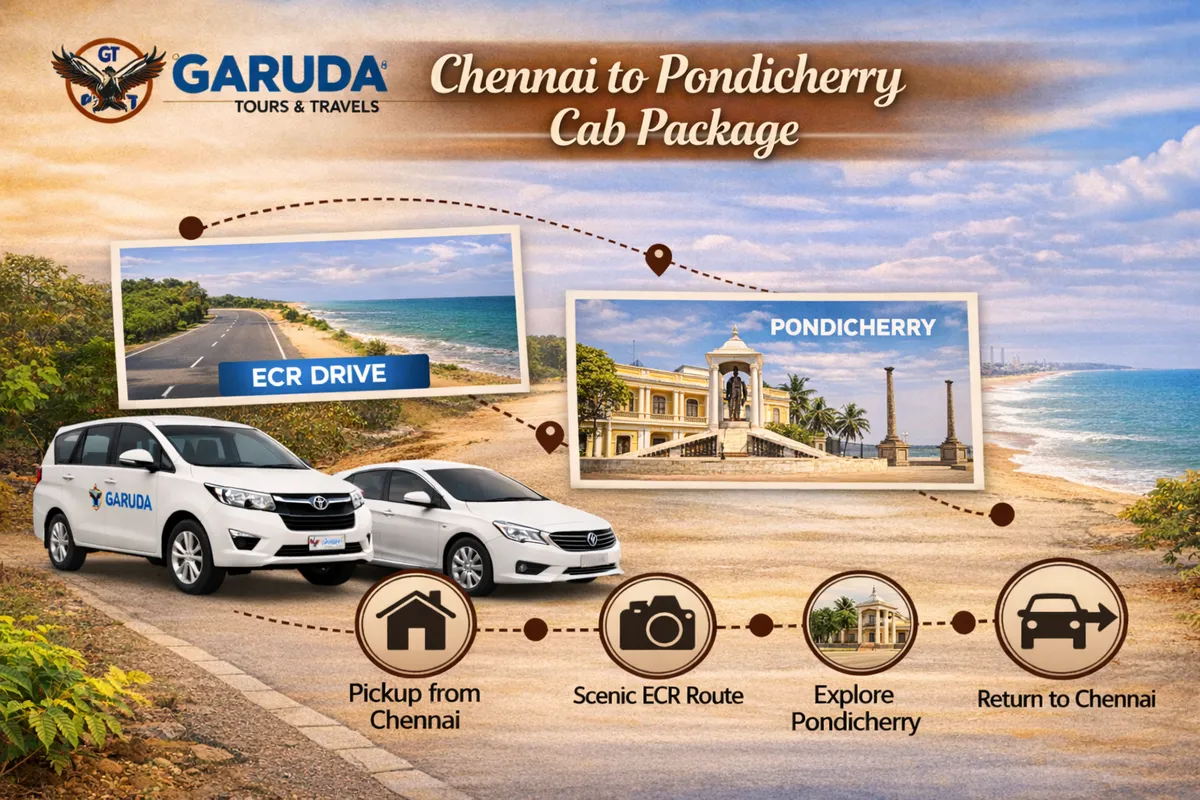 Chennai to Pondicherry Cab Package
